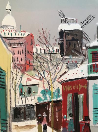 Maurice UTRILLO (d’après) - Montmartre, 1965 - Bois gravé signé dans la planche 2