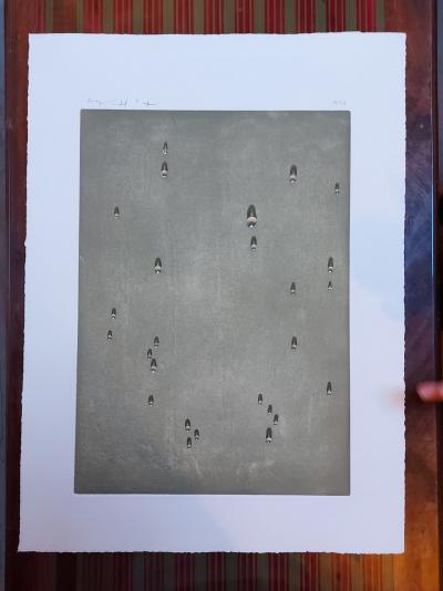 KIM Tschang-Yeul - Gouttes d’eau et calligraphie, 1995 - Ensemble de six gravures originales signées au crayon 2