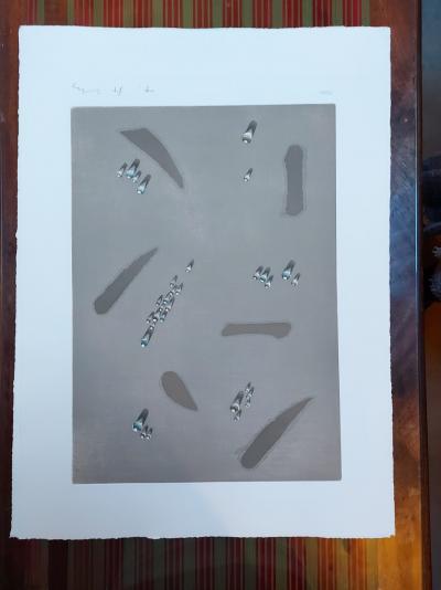 KIM Tschang-Yeul - Gouttes d’eau et calligraphie, 1995 - Ensemble de six gravures originales signées au crayon 2