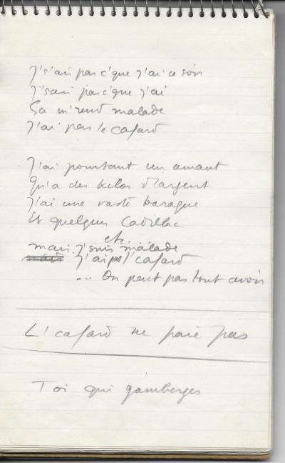 Boris VIAN - Carnet chansons 2