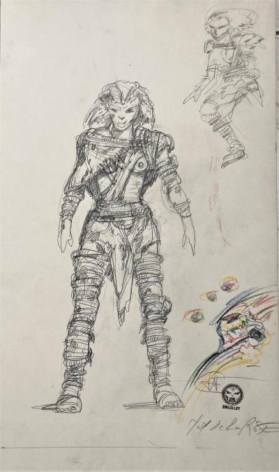 Philippe DRUILLET -  Le Nom de la Rose - Dessin signé 2