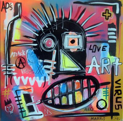 SPACO - Skull Virus, 2021 - Technique mixte sur toile 2