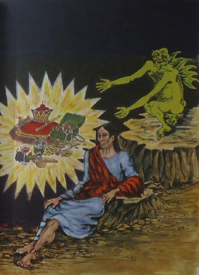 Giuseppe MIGNECO  - Jesus tempted by the Devil, 1987 - Hand signed lithograph 2