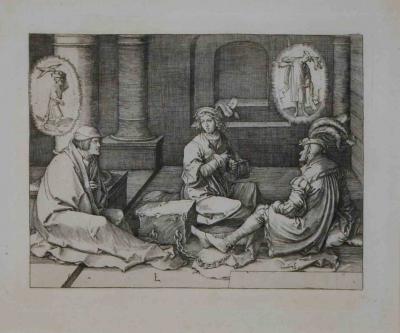 Lucas Van Leyden, Joseph en prison explique ses rêves, eau-forte, 17x20 cm 2