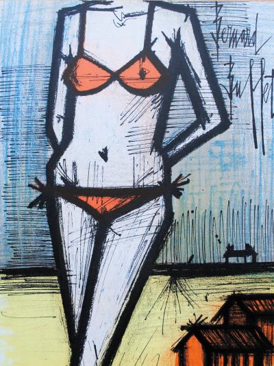 Bernard BUFFET - Le Bikini, 1967 - Lithographie originale