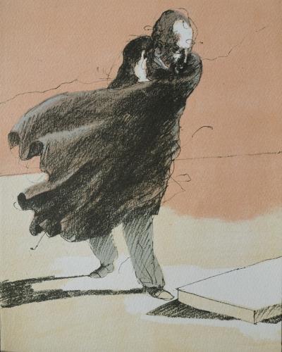 Claude WEISBUCH : Homme face au vent, 1984 - Lithographie originale 2