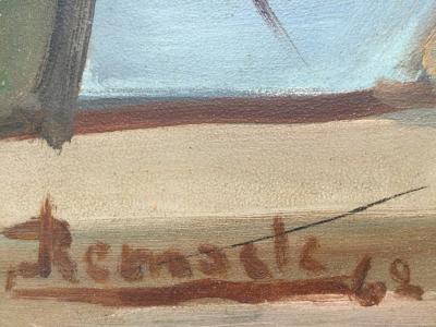 Joseph REMACLE - Bateaux à quai, 1962 - Huile sur toile signée 2