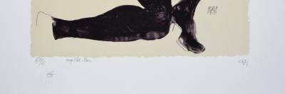 Egon SCHIELE (d’après) - La fille aux bas noirs et jarretières rouges, 2022 - Lithographie numérotée 2