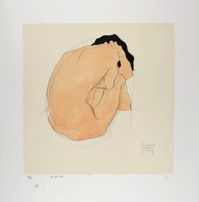 Egon SCHIELE (d'après) - L'Homme aux cheveux noirs, 1909 - Litografía numerada 2