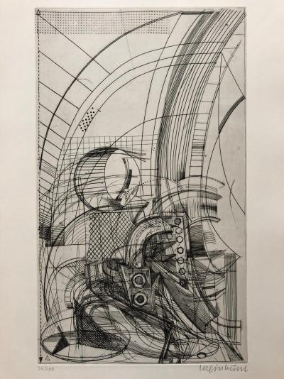 Bernhard LUGINBÜHL - Plan für Pegasus, 1970 - Gravure signée au crayon 2