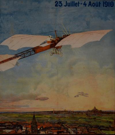 Meeting d'Aviation Ville de Bruxelles, 1910 - Affiche lithographique 2