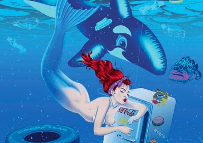 Philippe GRIMAUD - La petite sirène, 2019 - Sérigraphie signée au crayon 2