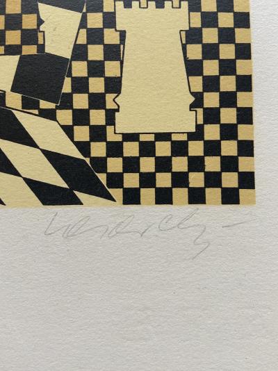 Victor VASARELY - L’Échiquier, 1935 - Lithographie signée au crayon 2