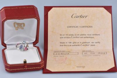 Bague Cartier Meli Melo à pierres semi-précieuses et diamants en platine. 2