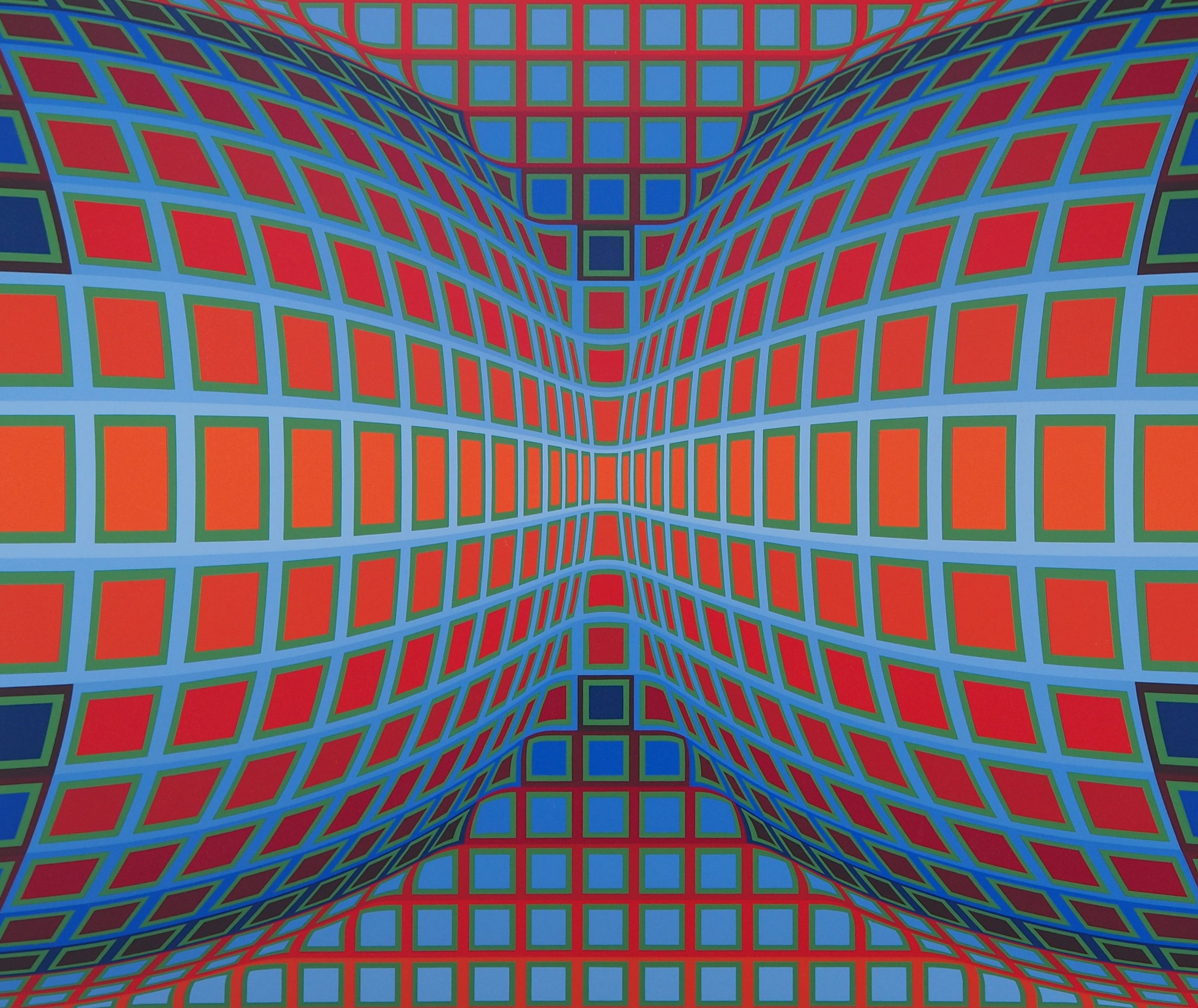 Victor VASARELY Composition Cin tique En Rouge Et Bleu S rigraphie victor-vasarely-composition-cin-tique-en-rouge-et-bleu-s-rigraphie