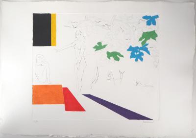 Paul GUIRAMAND : Hommage à Matisse - Gravure en carborundum signée et numérotée 2