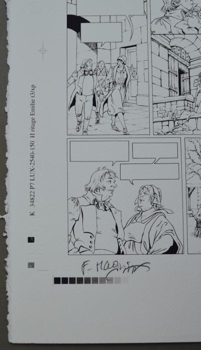 Florence Magnin - Héritage Emilie T03 L’ÉXILÉ, 2004 - Planche offret signée 2