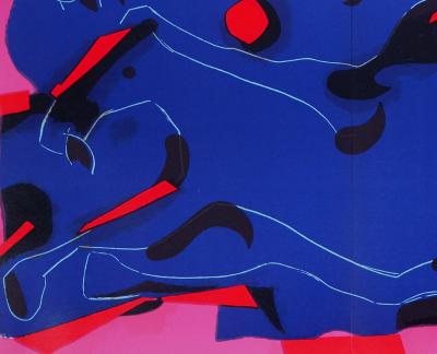 Marino MARINI : Cheval violet, 1974 - Lithographie originale signée 2