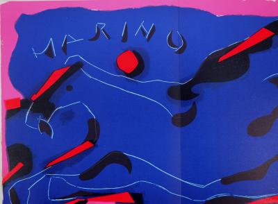 Marino MARINI : Cheval violet, 1974 - Lithographie originale signée 2