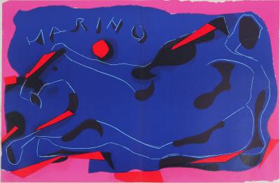 Marino MARINI : Cheval violet, 1974 - Lithographie originale signée 2