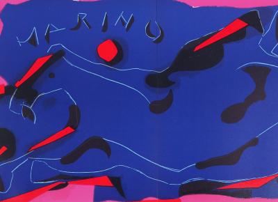 Marino MARINI : Cheval violet, 1974 - Lithographie originale signée 2