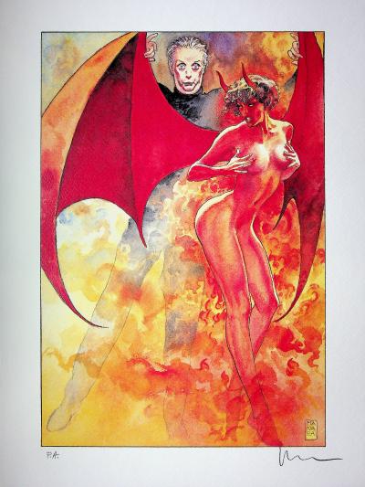 Milo MANARA : Lucifer et son démon, 2006 - Impression signée au crayon 2