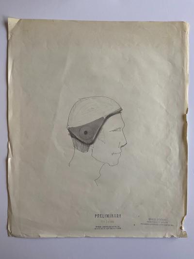 Raymond LOEWY et William SNAITH Inc. - Helmeted man 1 pour la NASA, 1969 - Dessin 2
