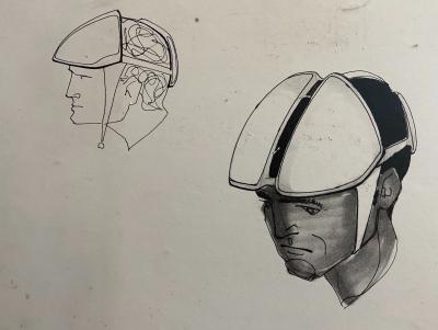Raymond LOEWY et William SNAITH Inc - Helmeted man 2 pour la NASA, 1968 - Dessin 2