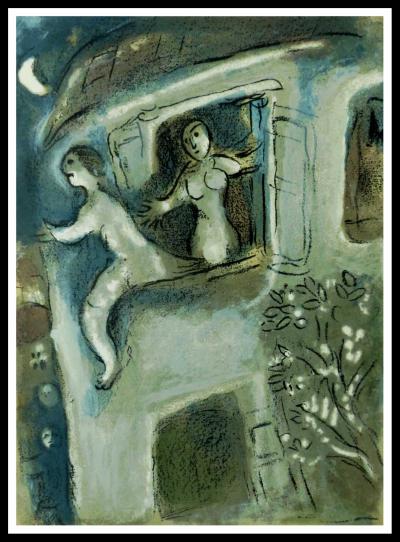 Marc CHAGALL - David saved by Michal, 1960 - original lithograph 2