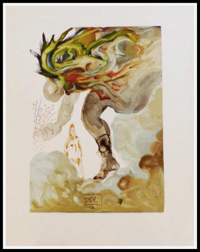 Salvador DALI - les géants, 1960 - Bois gravé 2