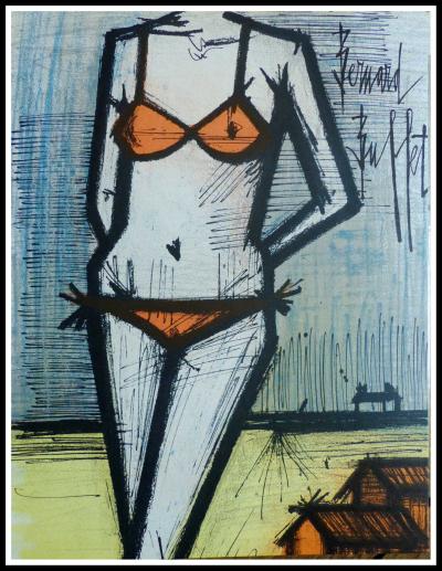 Bernard BUFFET - A la plage, 1967 - Lithographie originale 2