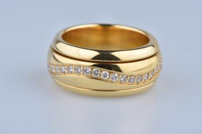 Bague alliance or jaune anneau tournant 2