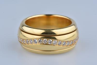 Bague alliance or jaune anneau tournant 2