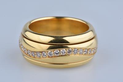 Bague alliance or jaune anneau tournant 2