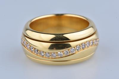 Bague alliance or jaune anneau tournant 2