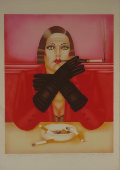 Shimon OKSHTEYN - Les gants noirs, 1985 - Lithographie signée au crayon 2