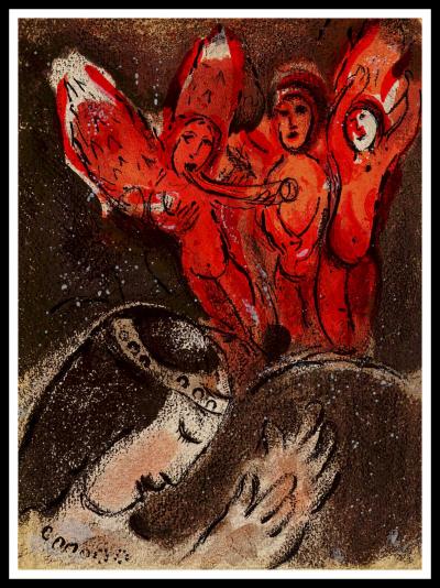 Marc CHAGALL - Sara et les Anges, 1960 - Lithographie originale 2