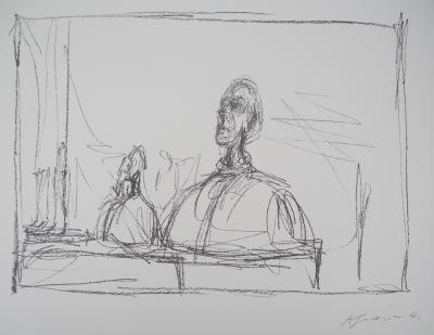 Alberto GIACOMETTI (nachher) - Büste im Atelier, 2014 - Signierte Lithografie 2