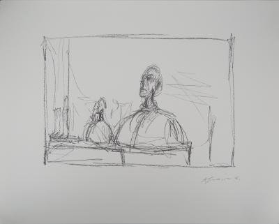 Alberto GIACOMETTI (nachher) - Büste im Atelier, 2014 - Signierte Lithografie 2