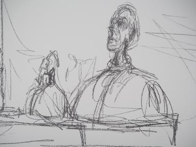 Alberto GIACOMETTI (nachher) - Büste im Atelier, 2014 - Signierte Lithografie 2