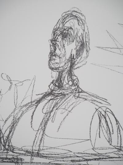 Alberto GIACOMETTI : Buste à l’atelier - Lithographie signée 2