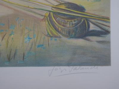 Jacques LALANDE - Sur la plage -Lithographie signée au crayon 2