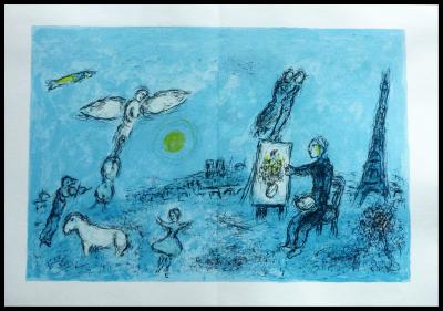Marc CHAGALL - Le peintre et son double,1981 - Lithographie originale 2