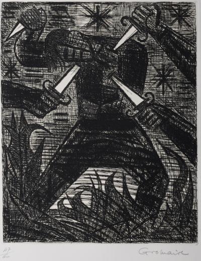 Marcel GROMAIRE - Macbeth : Assassinat de Banquo, 1958 - Hand signed Etching 2