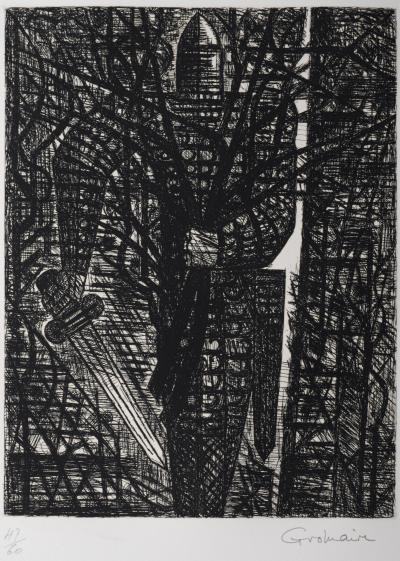 Marcel GROMAIRE - Macbeth: La forêt en marche, 1958 - Gravure signée à la main 2