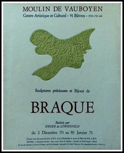 Georges BRAQUE  - Sculptures et bijoux de Braque, 1971 - Affiche lithographique originale 2