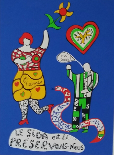 Niki DE SAINT PHALLE - Le Sida est là, 1897 - Sérigraphie originale signée au crayon 2