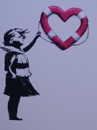 Banksy x Post Modern Vandal - Girl With Heart Shaped Float, 2020 - Print 2