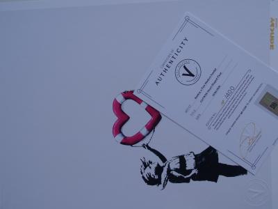 Banksy x Post Modern Vandal - Fille avec flotteur en forme de coeur, 2020 - Impression 2