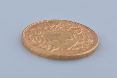 Pièce 20 francs suisses (en or jaune 900/1000) de 1922 2